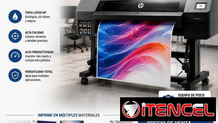 ¡HP Latex 115 en venta! Poco uso, imprime vinilo, lona, PVC y más. Calidad profesional. ¡USD 10,000!”