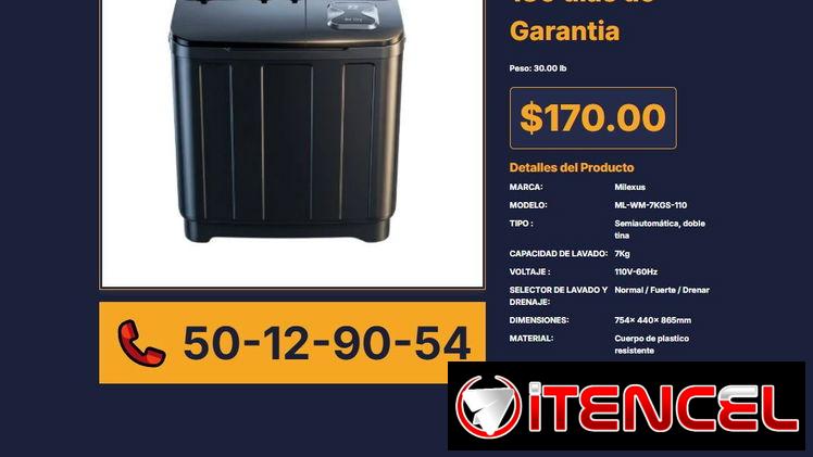 LAVADORA SEMIAUTOMÁTICA MILEXUS 7KG VPT# -0135