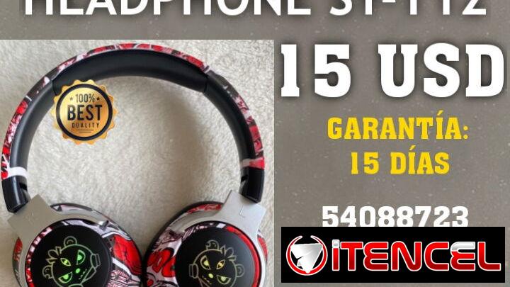 [15] Headphone Inalámbrico SY-T12 estilo Graffiti ROJO