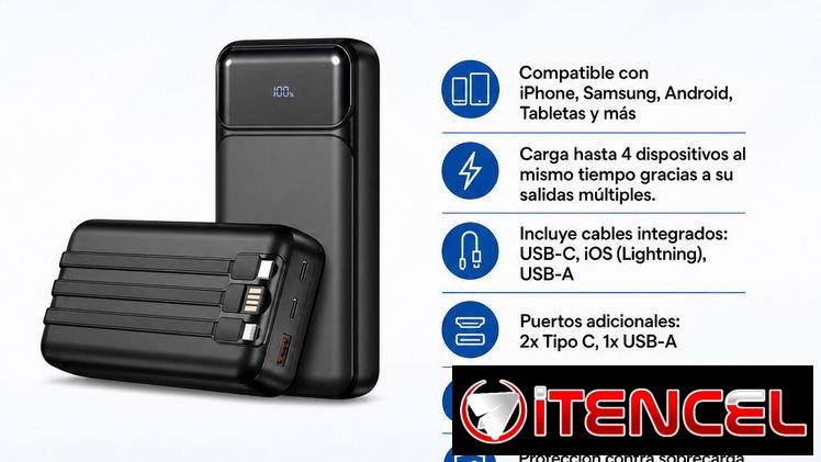 CARGADOR PORTÁTIL KEPSWIN 49800 MAH CON CARGA RÁPIDA 22.5W – QC3.0  / 65