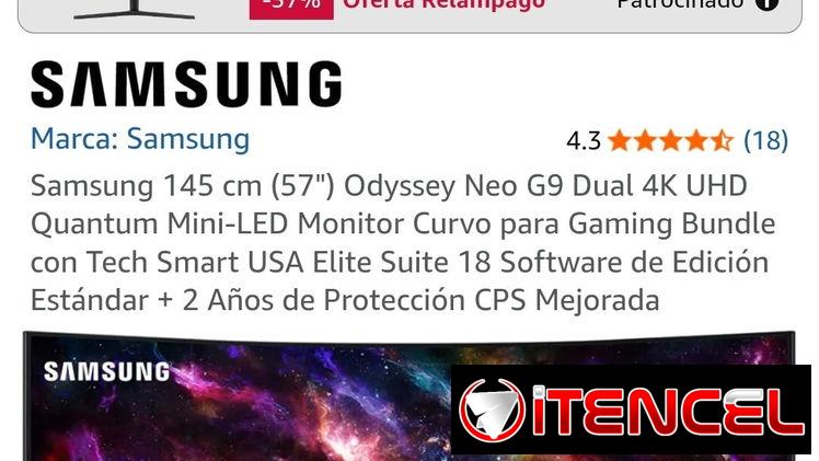 Samsung 145 cm (57″) Odyssey Neo G9 Dual 4K UHD Quantum Mini-LED Monitor Curvo para Gaming