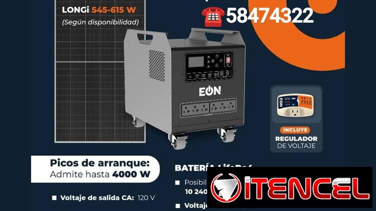 Estación de carga 2kw con panel marca EON