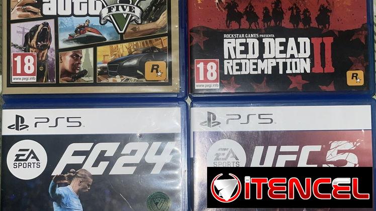 Discos de PS5 y PS4 en venta(Gta 5, UFC 5, Fc 24, Red Dead Redemption 2)