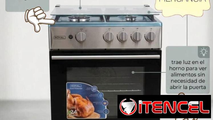 Cocina Royal 24″ con 4 quemadores y horno