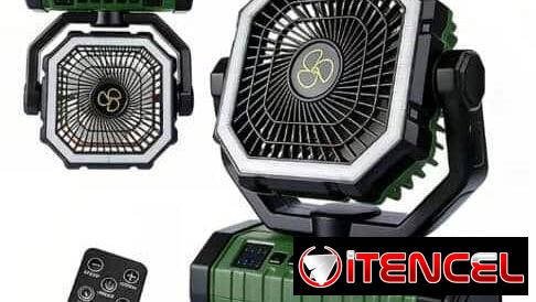💨Ventilador Recargable x11  🔋Capacidad 20 000 mah Lithium ➡️Giratorio   ➡️4 velocidades  ➡️Luces en 3 potencias  ➡️Dur