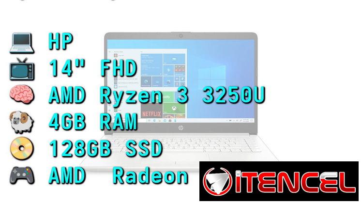 LAPTOP 🎁NUEVA🎁📦CAJA, HP (14-dk1032wm), 14″ FHD IPS, AMD Ryzen 3 3250U, 4GB RAM, Radeon, 128GB SSD