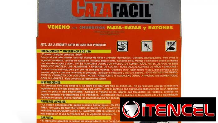 CAJA CON 2 SOBRES DE 40 GR DE VENENO EN CHURRITO MATA – RATAS Y RATONES CAZAFACIL