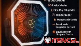 Ventilador recargable de 20000 mAh