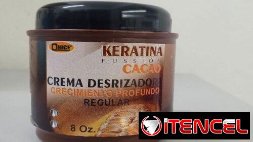 Cabello Radiante Crema Desriz Antifrizz Keratina Fussion Cacao 8 Oz. Crecimiento Profundo. Hecho Dominicana