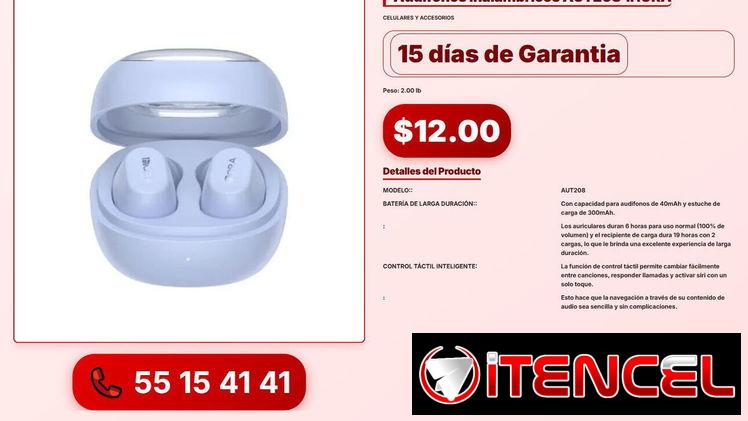 Audifonos inalambricos AUT208 1HORA VPT-0016