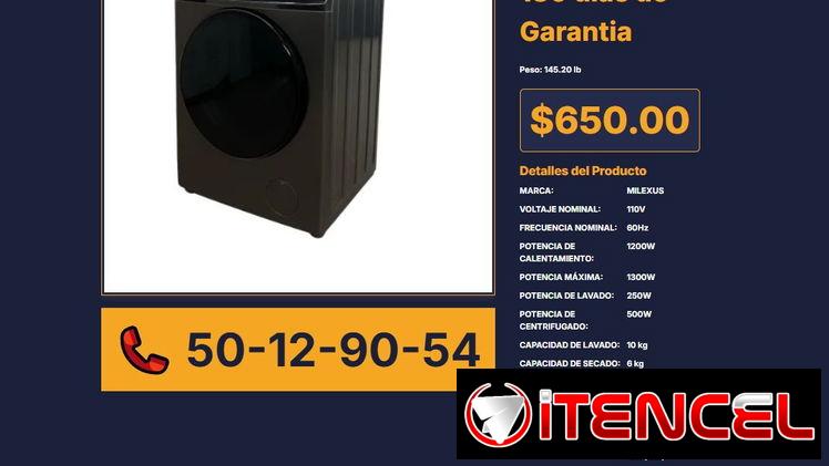 LAVADORA SECADORA AL VAPOR 10KG MILEXUS VPT# -0136