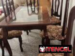 ‼️JUEGO DE MESA DE 6 SILLAS DE MADERA Y CRISTAL/54486895/10 DE OCTUBRE‼️