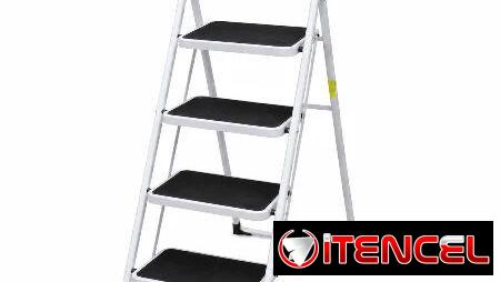 ESCALERA DOMÉSTICA PLEGABLE DE 4 NIVELES CON MANIJA ACOLCHADA