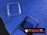 Marcos de protección rígidos negros y transparente para Apple Watch 44/45mm