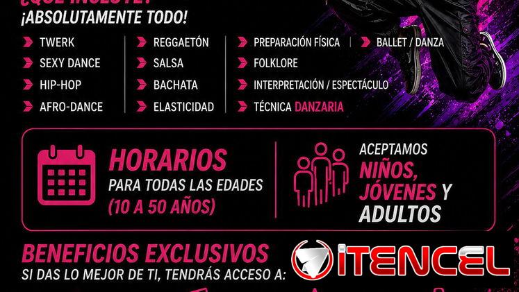 🔥✨ ¡TU MOMENTO DE BRILLAR HA LLEGADO! ✨🔥  ¿Siempre has querido aprender a bailar, mejorar tu técnica o descubrir tu ta