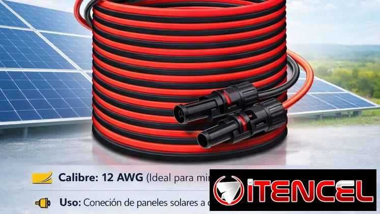 Cable de Extensión de Panel Solar 12 AWG. Venta por Metros / 8 USD el metro,  mínimo 10