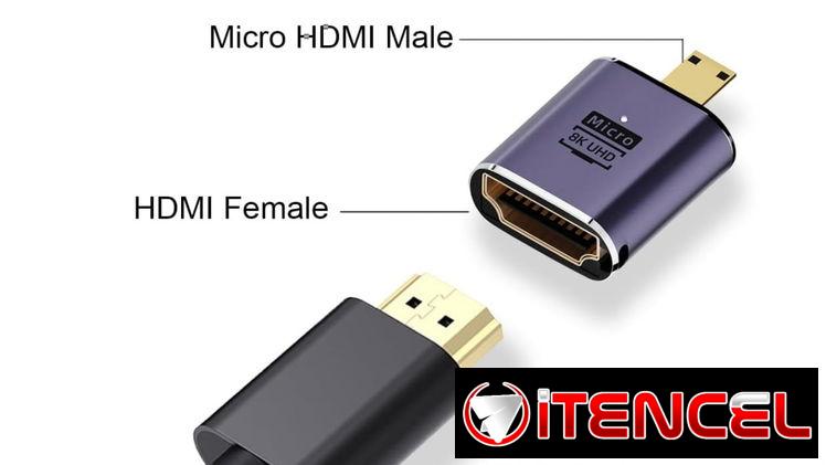 * Adaptador Micro HDMI para HDMI 8K AreMe