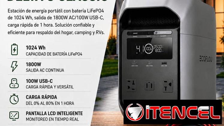 Ecoflow delta 3 clasicc + Cable #12 conector XT60i 3.5 M