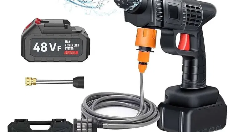 Hidrolavadora portátil 2 baterías 48v+ accesorios.  60 usd