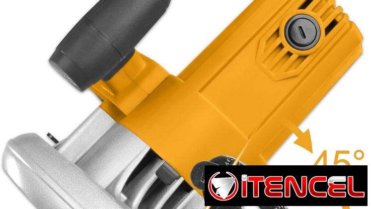 50236151  Sierra circular INGCO, 1400 W | Sierra eléctrica de 4800 rpm, mango mejorado, profundidad de corte ajustable/c