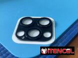 Micas 3D de aluminio y Cristal Negras para las cámaras traseras de la serie 15 completa de iPhone.