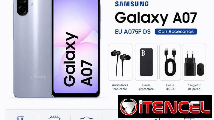 Teléfono Samsung Galaxy A07 EU A075F/DS 4Gb Ram, 128Gb Almacenamiento, Con Cover, Mica y Audífonos/ 150