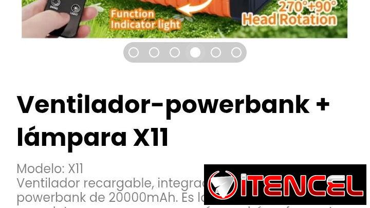 Ventilador-powerbank + lámpara X11 Modelo: X11