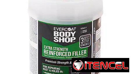Masilla de fibra de vidrio Evercoat Body Shop de alta resistencia para reparación de óxido y agujeros, 737 ml (26 oz).