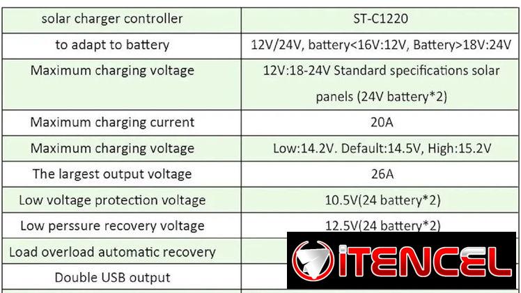 Controlador de carga solar pwm 12/24v 20 amp con domicilio incluido en municipios céntricos de la habana