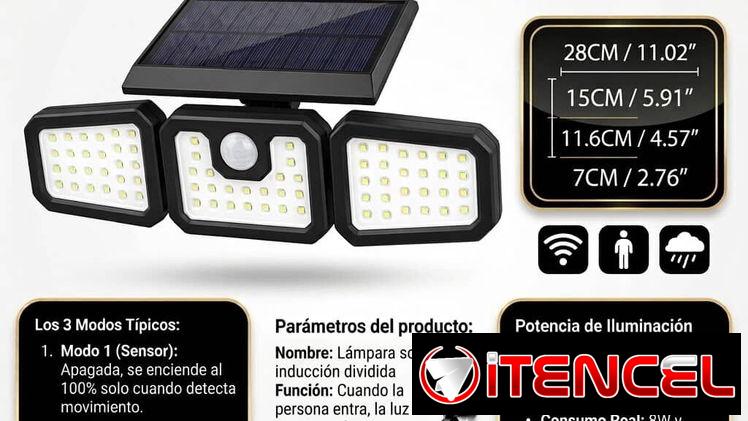 Lámpara de exteriores con panel solar