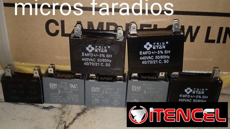 Capacitores nuevo de arranque y de marcha de 1.5 mf hasta 1200 mf no dude en preguntar