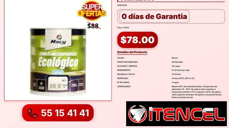 PINTURA ESMALTE AL AGUA ECOLÓGICO E01 COLOR BLANCO VPT-0218
