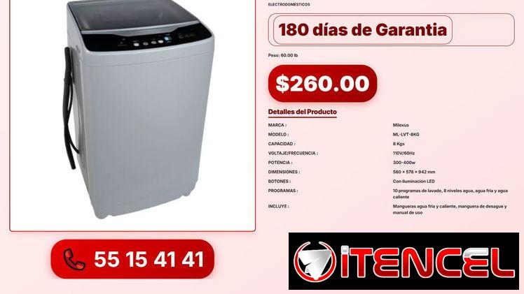 LAVADORA AUTOMÁTICA 8 KGS MILEXUS VPT-0173