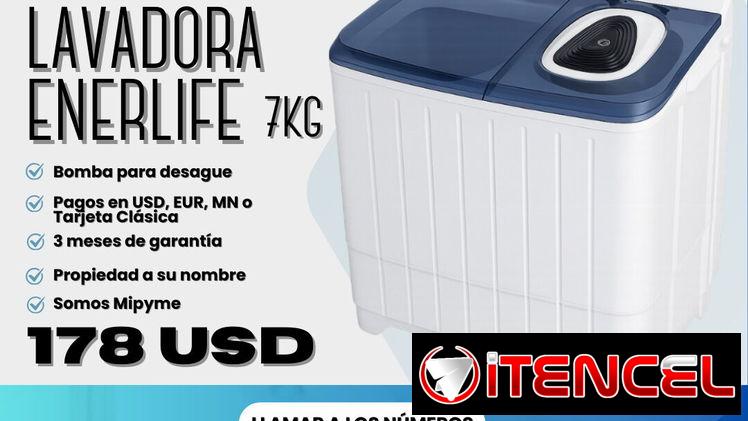 🫧 LAVADORA SEMIAUTOMÁTICA ✅ ENERLIFE DE 7 KG 💲178 USD