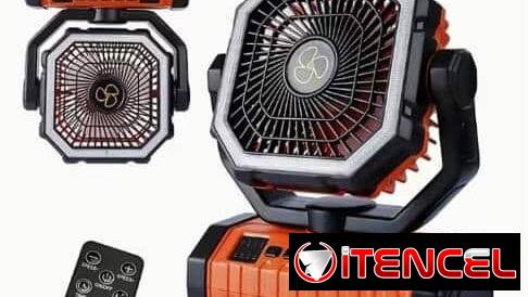 💨Ventilador Recargable x11  🔋Capacidad 20 000 mah Lithium ➡️Giratorio   ➡️4 velocidades  ➡️Luces en 3 potencias  ➡️Dur