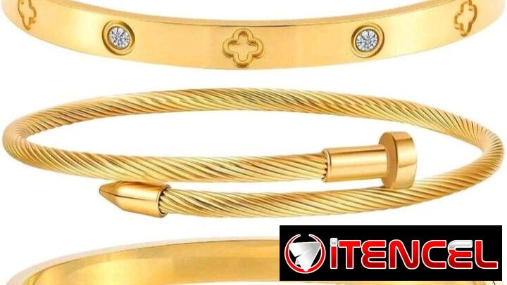 Pulseras Rígidas Cartier en Tendencia Traídas 🇺🇸 Oro Laminado 18K Disponible sólo la #1