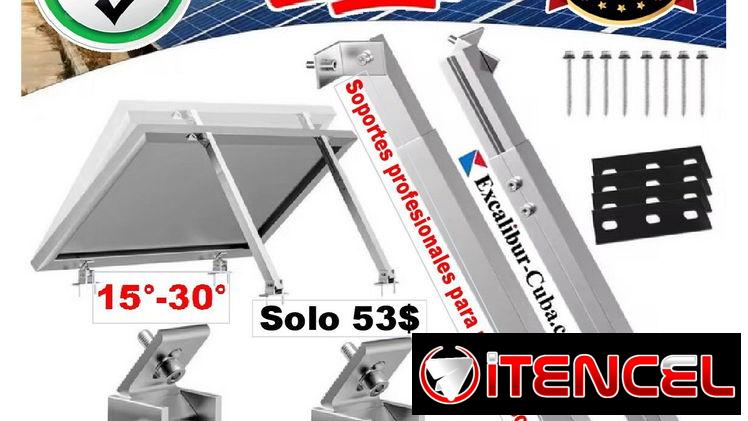 Kit Soportes originales para montaje Paneles solares en techo y pared (altura ajustable individualmente)  Disponibles nu