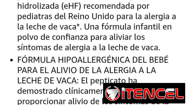 Fórmula infantil ( Leche) Hipoalergénica para niños intolerantes o alérgicos a la leche de vaca 0-12meses