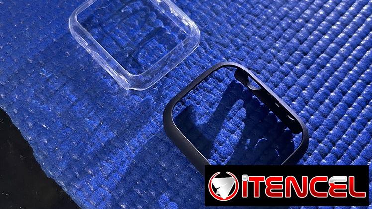 Marcos de protección rígidos negros y transparente para Apple Watch 44/45mm