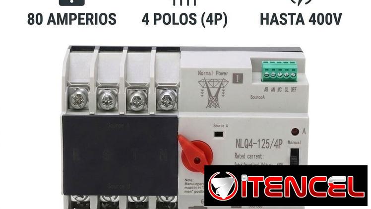 Interruptor de Transferencia Automática Dual de 80A 4P 110/220v