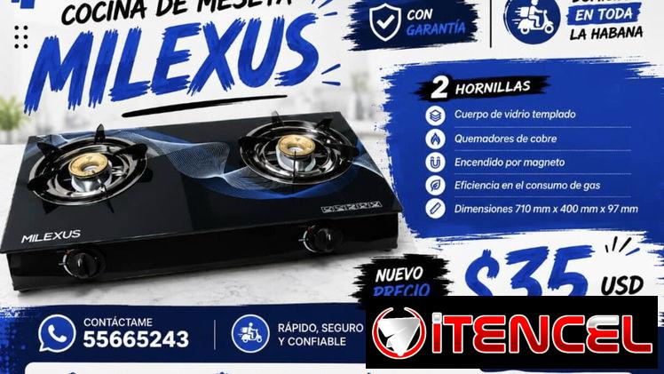 Cocina de gas Milexus de 2 hornillas