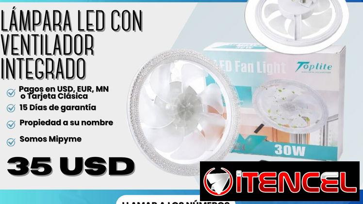 🔆 LÁMPARA DE TECHO + VENTILADOR INTEGRADO 🔴 TRAE MANDO A DISTANCIA  💲35 USD