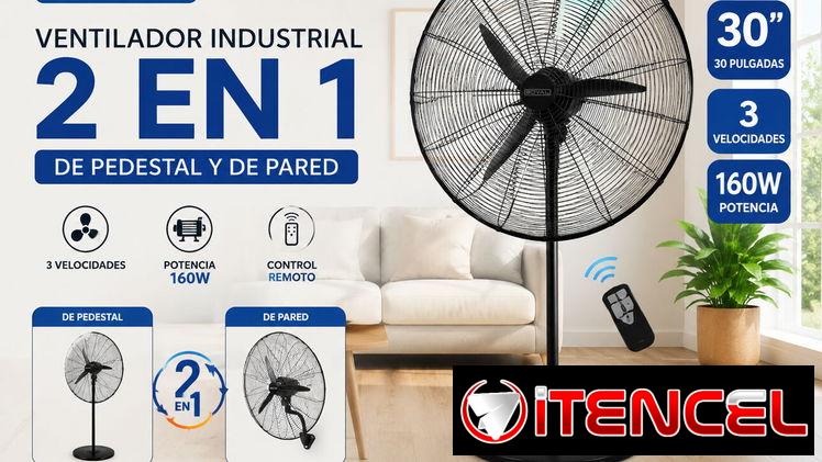 Ventilador Industrial Royal 30” 2 en 1 – Pedestal y Pared