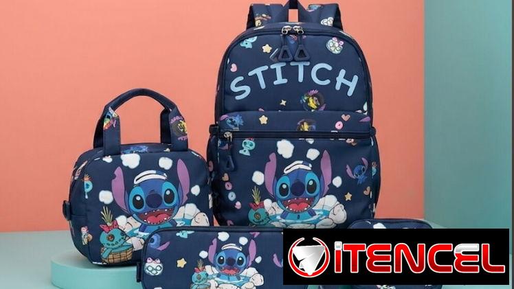 🎒SET DE MOCHILA DISEÑO DE STICH 💫4 PIEZAS