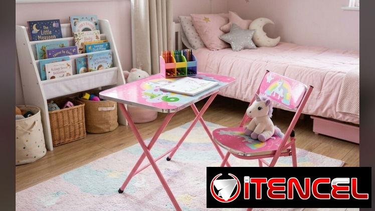 Set de mesa y silla para niños plegables