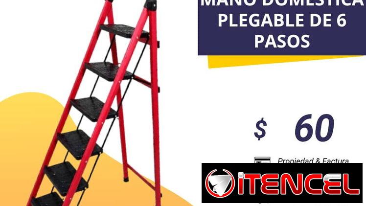 Escalera de mano doméstica plegable de 6 pasos