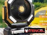 Ventilador de Camping coldSky 𝟰𝟬𝟬𝟬𝟬𝗺𝗔𝗵, Ventilador de Batería con 4 Luces LED, Ventilador de Mesa de 8 Velocidad