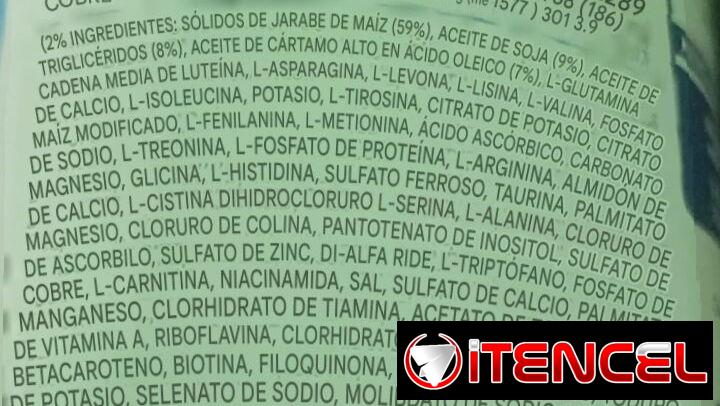 Fórmula deslactosada(Hipoalergénica, no contiene lactosa ( deslactosada) base principal contiene aminoácidos sin sabor.