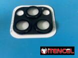 Micas 3D de aluminio y Cristal Negras para las cámaras traseras de la serie 15 completa de iPhone.