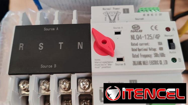 Interruptor de Transferencia Automática Dual de 80A 4P 110/220v